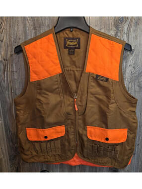 Gamehide Hunting Vest Size XL Blaze Orange Brown Canvas Front Load Shells {NWOT}